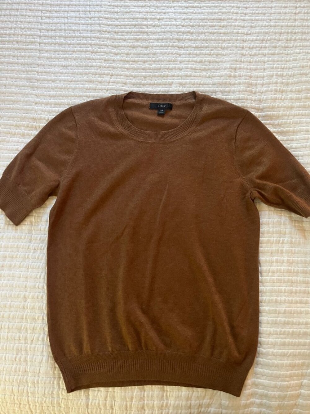 J.Crew Silk Blend Short Sleeve Crew Neck Sweater - XS